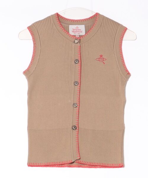 Vivienne Westwood（ヴィヴィアンウエストウッド）の「ﾌﾞﾗﾝｹｯﾄｽﾃｯﾁﾘﾌﾞﾍﾞｽﾄ（カーディガン/ボレロ・レディース・ベージュ/ホワイト/ブラック・FREE）」の3枚目の写真