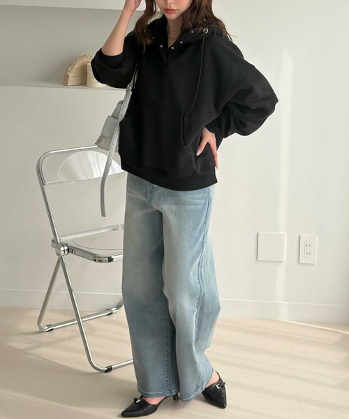 GeeRA(ジーラ)の「アノラック風裏起毛パーカー(パーカー・レディース・ブラック/オートミール・X-LARGE/LARGE/MEDIUM)」の8枚目の写真