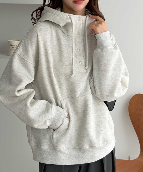 GeeRA(ジーラ)の「アノラック風裏起毛パーカー(パーカー・レディース・ブラック/オートミール・X-LARGE/LARGE/MEDIUM)」の10枚目の写真