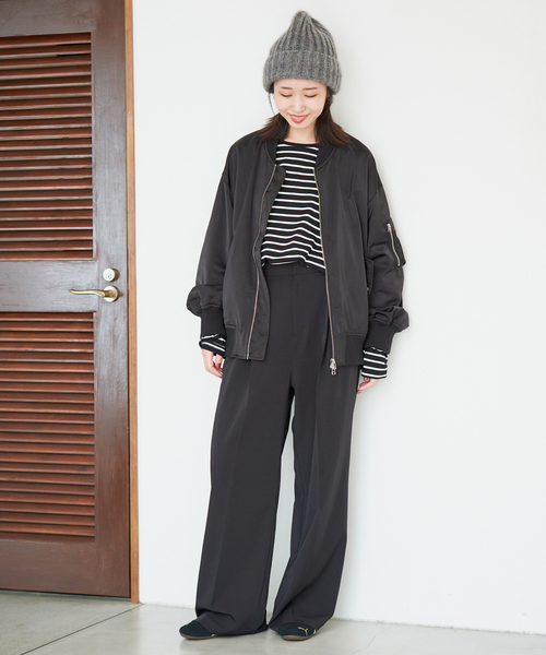 SLOBE IENA(スローブイエナ)の「《シリーズあり》レースコンビボーダーカットソー(Tシャツ/カットソー・レディース・ブラック/ホワイト・FREE)」の3枚目の写真