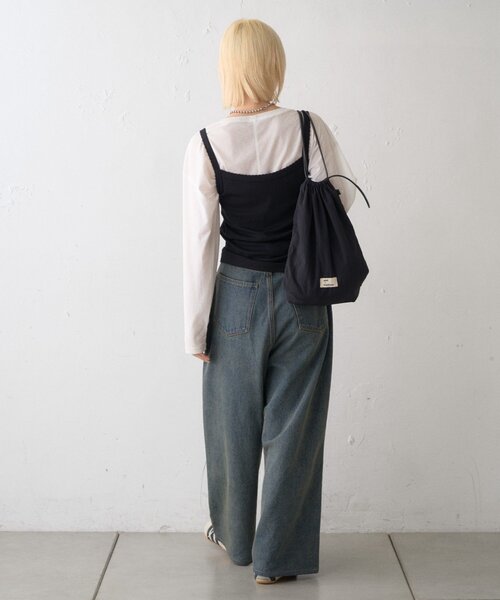 CIAOPANIC TYPY(チャオパニックティピー)の「【UNISEX】ベルト付きオーバーダイ加工ワイドデニムパンツ(デニムパンツ・レディース・ブルー/ブラウン・LARGE/MEDIUM)」の11枚目の写真