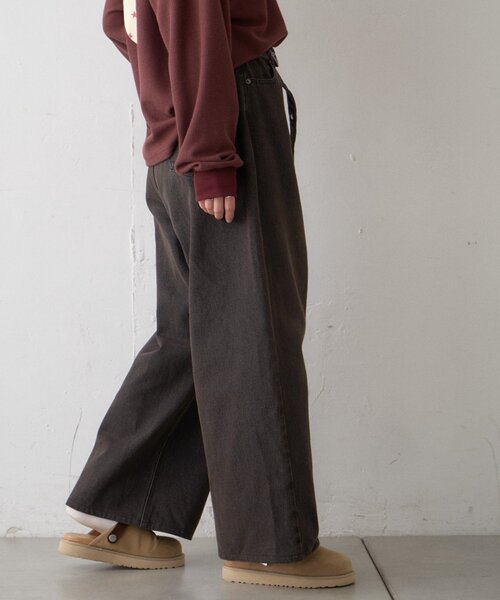 CIAOPANIC TYPY(チャオパニックティピー)の「【UNISEX】ベルト付きオーバーダイ加工ワイドデニムパンツ(デニムパンツ・レディース・ブルー/ブラウン・LARGE/MEDIUM)」の15枚目の写真