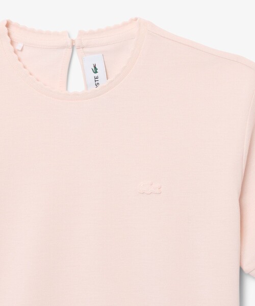 LACOSTE(ラコステ)の「飾り切りネックワントーンTシャツ(Tシャツ/カットソー・レディース・オフホワイト/ライトピンク・34/38/36/40)」の19枚目の写真