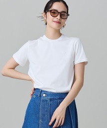 飾り切りネックワントーンTシャツ