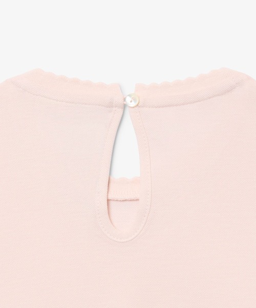 LACOSTE(ラコステ)の「飾り切りネックワントーンTシャツ(Tシャツ/カットソー・レディース・オフホワイト/ライトピンク・34/38/36/40)」の8枚目の写真