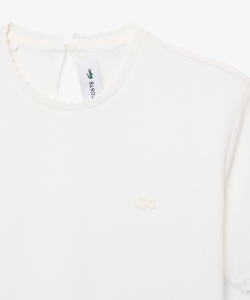 LACOSTE(ラコステ)の「飾り切りネックワントーンTシャツ(Tシャツ/カットソー・レディース・オフホワイト/ライトピンク・34/38/36/40)」の12枚目の写真