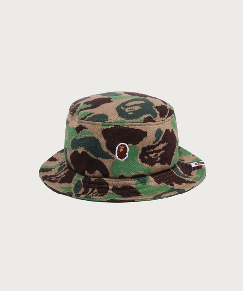 A BATHING APE(アベイシングエイプ)の「ONE POINT ABC CAMO JACQUARD KNIT BUCKET HAT(ハット・メンズ・ピンク/ブルー/グリーン・MEDIUM/LARGE)」の2枚目の写真