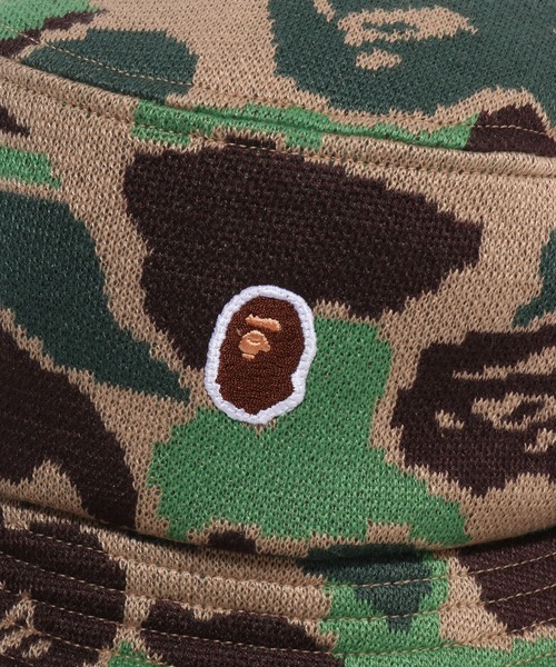 A BATHING APE(アベイシングエイプ)の「ONE POINT ABC CAMO JACQUARD KNIT BUCKET HAT(ハット・メンズ・ピンク/ブルー/グリーン・MEDIUM/LARGE)」の7枚目の写真