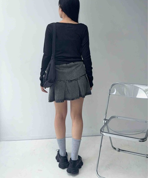 AS KNOW AS plus(アズノゥアズプラス)の「☆UVカット レイヤード風Vネックカーディガン(カーディガン/ボレロ・レディース・グレー/アイボリー/ブラウン/ブラック・FREE)」の13枚目の写真