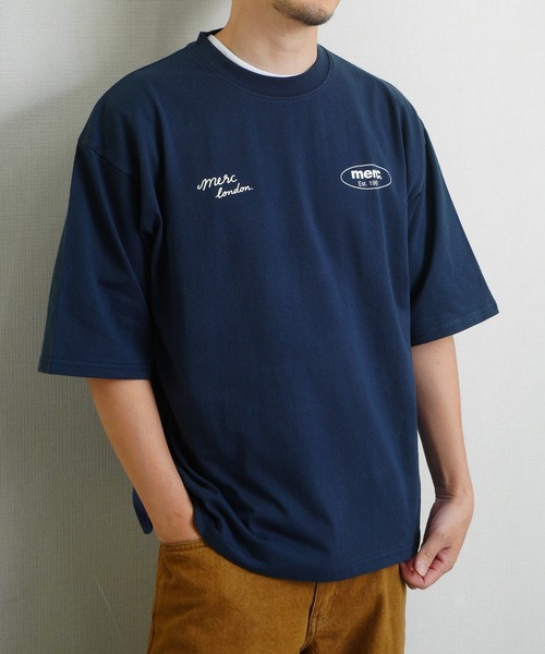 merc london（メルクロンドン）の「ｍerc london　2タイプ オーバル＆フロントロゴ ハーフスリーブTシャツ（Tシャツ/カットソー・メンズ・ブラック/ホワイト/ホワイト系その他/ブラック系その他/ネイビー系1/ネイビー系・LARGE/MEDIUM）」の5枚目の写真