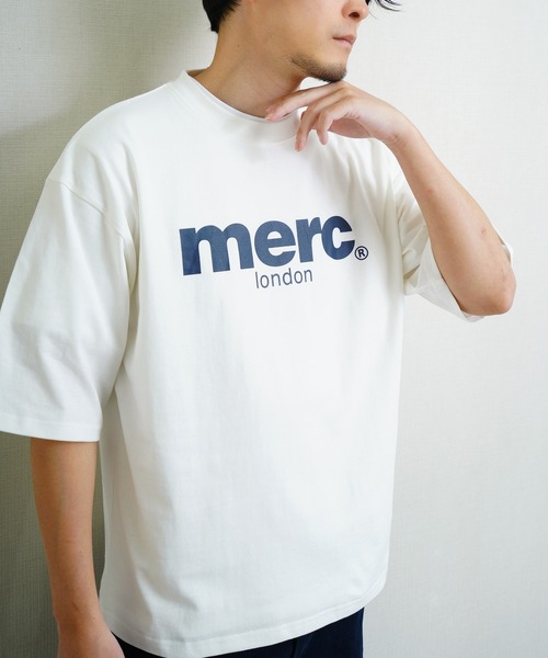 merc london（メルクロンドン）の「ｍerc london　2タイプ オーバル＆フロントロゴ ハーフスリーブTシャツ（Tシャツ/カットソー・メンズ・ブラック/ホワイト/ホワイト系その他/ブラック系その他/ネイビー系1/ネイビー系・LARGE/MEDIUM）」の16枚目の写真