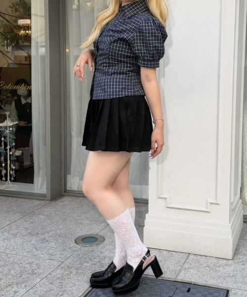 APPORTE PAR LES MARCHES(アポルテパーレマルシェ)の「こなれ感抜群のプリーツミニスカート(スカート・レディース・ブラック/キャメル・SMALL/MEDIUM)」の6枚目の写真