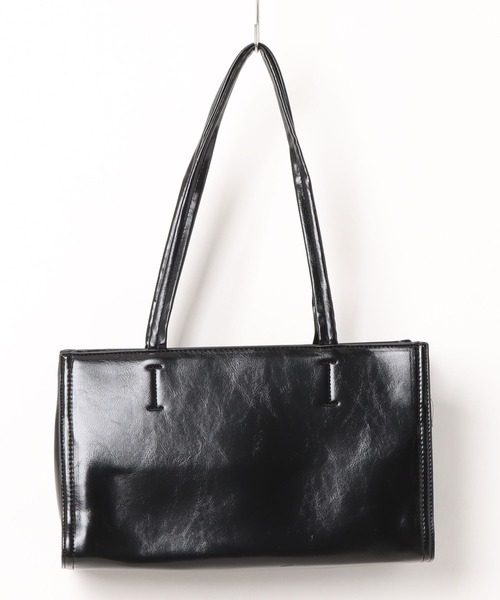 apres jour mignon(アプレジュールミニョン)の「【apresjour mignon×ARIAZ】フェイクレザースクエアバッグ(ハンドバッグ・レディース・ブラック/オフホワイト・ONESIZE)」の6枚目の写真