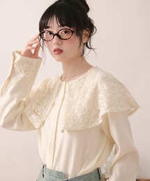 spanglelace big collar blouse / スパンコールレースビッグカラーブラウス