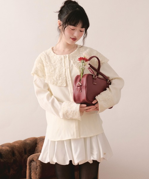 loin nuit(ロワンニュイ)の「spanglelace big collar blouse / スパンコールレースビッグカラーブラウス(シャツ/ブラウス・レディース・アイボリー・FREE)」の15枚目の写真