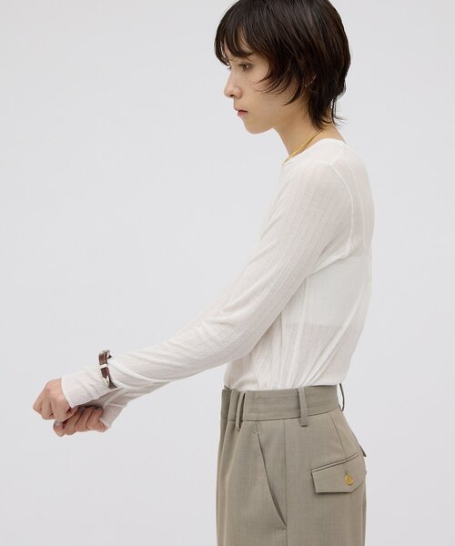 Whim Gazette(ウィムガゼット)の「【GEMINI】テレコカットソー(Tシャツ/カットソー・レディース・ブラック/オフホワイト・FREE)」の8枚目の写真
