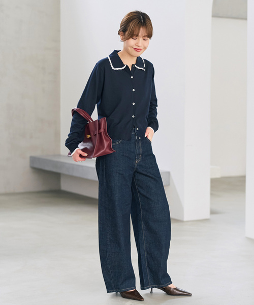 Spick & Span(スピックアンドスパン)の「《一部店舗+WEB限定》フリルレースポロシャツニットカーディガン(カーディガン/ボレロ・レディース・グレー/ネイビー・FREE)」の20枚目の写真