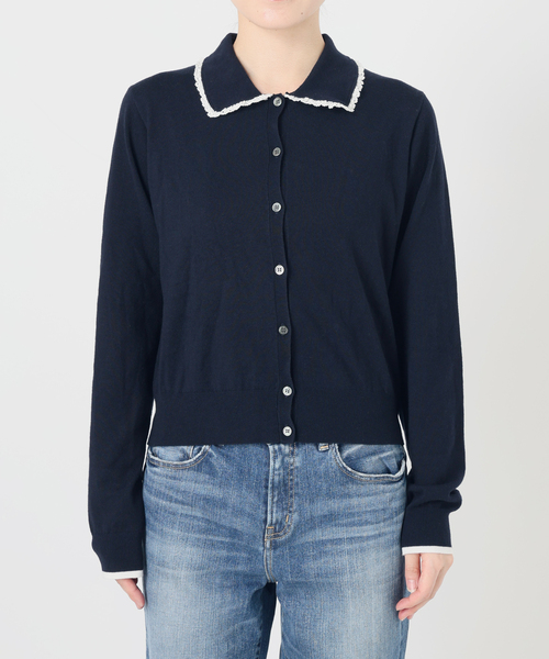 Spick & Span(スピックアンドスパン)の「《一部店舗+WEB限定》フリルレースポロシャツニットカーディガン(カーディガン/ボレロ・レディース・グレー/ネイビー・FREE)」の22枚目の写真