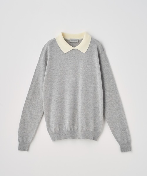 JOHN SMEDLEY(ジョンスメドレー)の「バイカラークレリック長袖ニットポロシャツ(ポロシャツ・レディース・その他・S/M)」の2枚目の写真