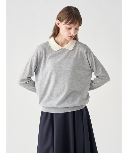 JOHN SMEDLEY(ジョンスメドレー)の「バイカラークレリック長袖ニットポロシャツ(ポロシャツ・レディース・その他・S/M)」の3枚目の写真