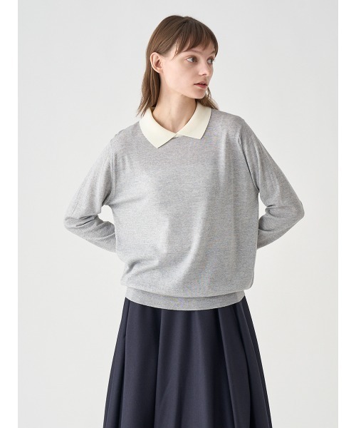 JOHN SMEDLEY(ジョンスメドレー)の「バイカラークレリック長袖ニットポロシャツ(ポロシャツ・レディース・その他・S/M)」の4枚目の写真