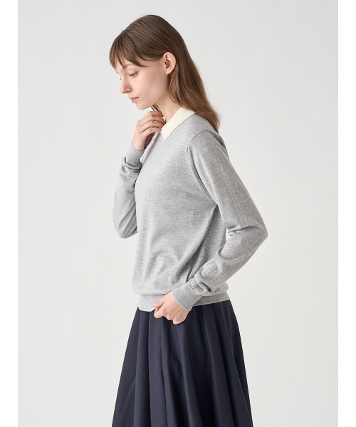 JOHN SMEDLEY(ジョンスメドレー)の「バイカラークレリック長袖ニットポロシャツ(ポロシャツ・レディース・その他・S/M)」の5枚目の写真