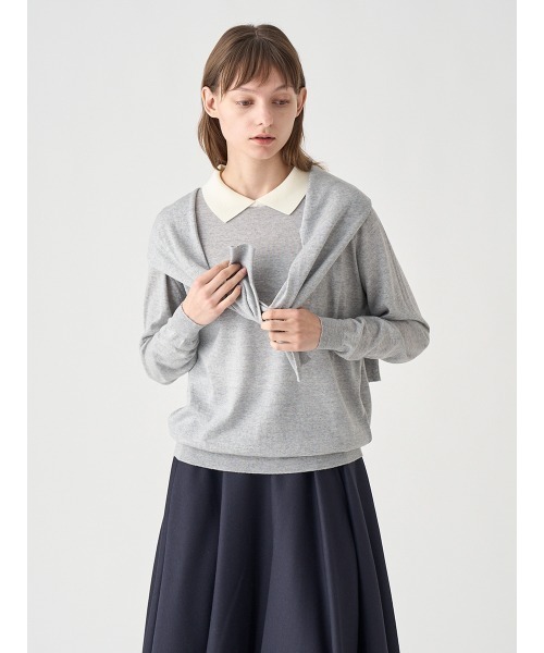 JOHN SMEDLEY(ジョンスメドレー)の「バイカラークレリック長袖ニットポロシャツ(ポロシャツ・レディース・その他・S/M)」の8枚目の写真