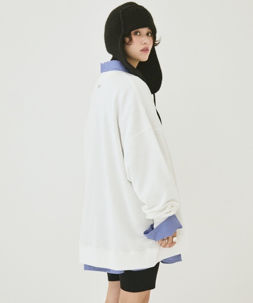 MIRROR STOKE(ミラーストーク)の「【ZOZO限定】MIRROR FACE/FLOWER SWEATSHIRT/ミラーフェイス/フラワースウェットシャツ(スウェット・レディース・グレー/オフホワイト・MEDIUM)」の13枚目の写真