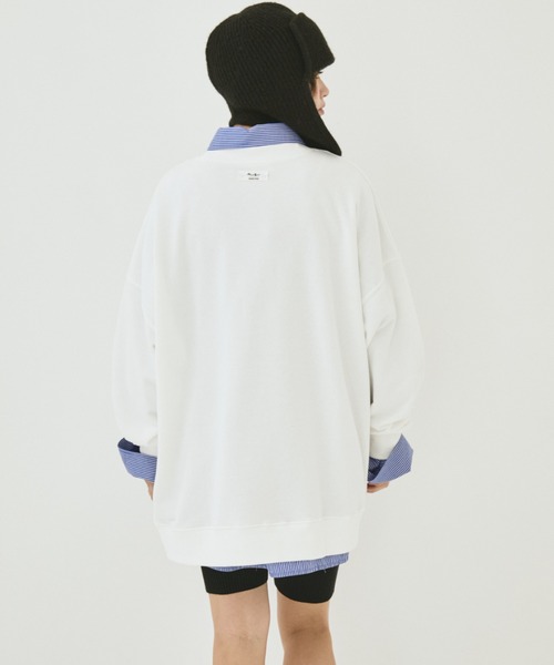 MIRROR STOKE(ミラーストーク)の「【ZOZO限定】MIRROR FACE/FLOWER SWEATSHIRT/ミラーフェイス/フラワースウェットシャツ(スウェット・レディース・グレー/オフホワイト・MEDIUM)」の11枚目の写真