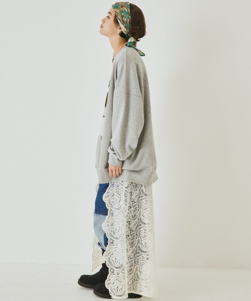 MIRROR STOKE(ミラーストーク)の「【ZOZO限定】MIRROR FACE/FLOWER SWEATSHIRT/ミラーフェイス/フラワースウェットシャツ(スウェット・レディース・グレー/オフホワイト・MEDIUM)」の21枚目の写真
