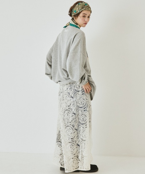 MIRROR STOKE(ミラーストーク)の「【ZOZO限定】MIRROR FACE/FLOWER SWEATSHIRT/ミラーフェイス/フラワースウェットシャツ(スウェット・レディース・グレー/オフホワイト・MEDIUM)」の22枚目の写真