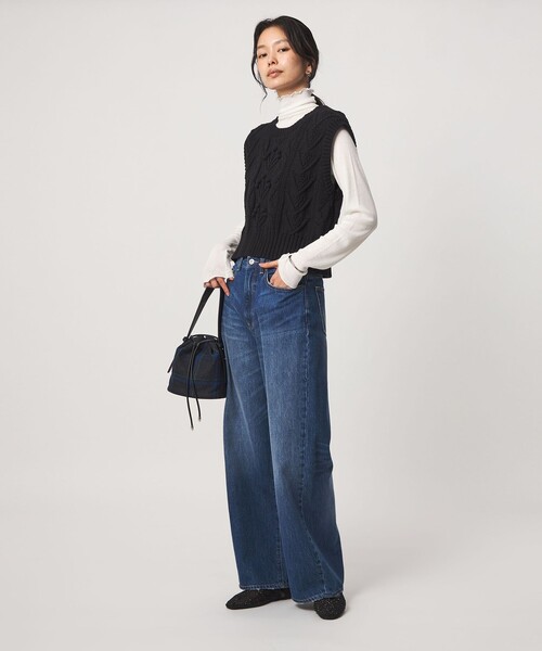 green label relaxing(グリーンレーベルリラクシング)の「【別注】<tyn.TGOR>ケーブル ベスト(ベスト・レディース・ブラック/ブラウン系・FREE)」の7枚目の写真