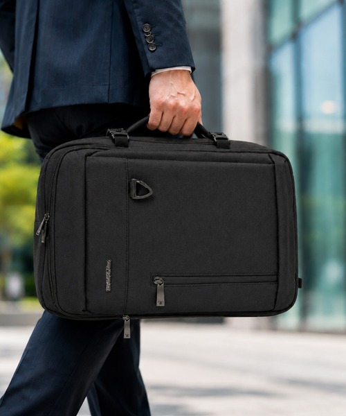 Travel Time(トラベルタイム)の「【TRAVEL TIME 】PC収納・大容量・3WAYスクエアビジネスバッグ ビジネスリュック 通勤・出張対応 ユニセックス A4対応 USBポート付き(ビジネスバッグ・レディース・ブラック/ネイビー・FREE)」の2枚目の写真