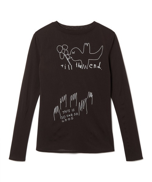soduk(スドーク)の「【soduk】26AW新作 little bird mesh t-shirt / リトルバードメッシュTシャツ(Tシャツ/カットソー・レディース・Kelly Green/BROWN・ONE SIZE)」の8枚目の写真