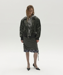 ZIP-UP HOODED NYLON BLOUSON (KHAKI)