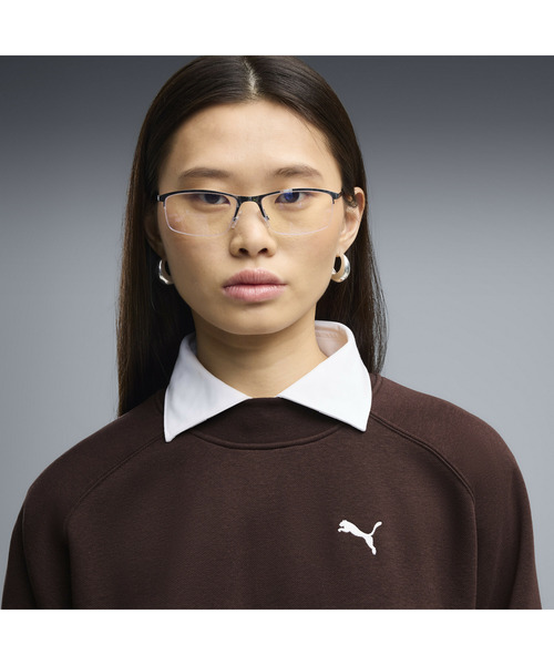 PUMA(プーマ)の「PUMA プーマ ウィメンズ ラウンジウェア コンフォート スウェットスーツ 上(ジャージ・レディース・オフホワイト/ブラック/ダークブラウン系・LARGE/X-SMALL/SMALL/MEDIUM)」の5枚目の写真