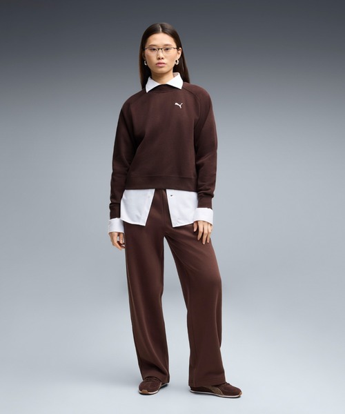 PUMA(プーマ)の「PUMA プーマ ウィメンズ ラウンジウェア コンフォート スウェットスーツ 上(ジャージ・レディース・オフホワイト/ブラック/ダークブラウン系・LARGE/X-SMALL/SMALL/MEDIUM)」の1枚目の写真