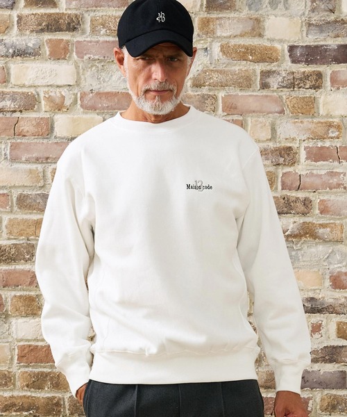 Maison code 13(メゾンコードサーティーン)の「msw1928- Twelve Ounce Brushed Fleece Sweatshirt トレーナー(M26W-20)(スウェット・メンズ・ホワイト/ブラック/アッシュ・M/L/XL/S)」の1枚目の写真