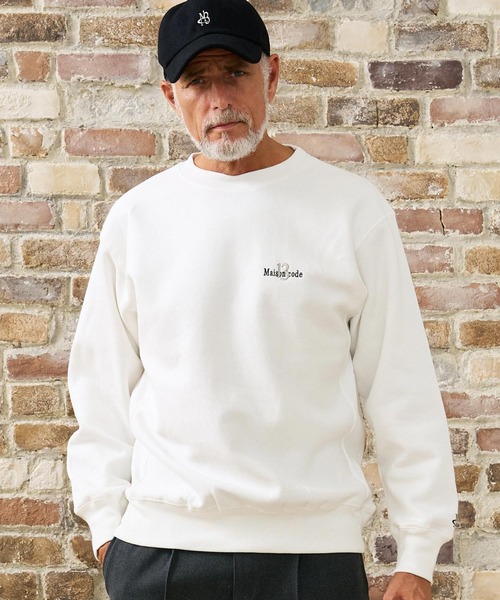 Maison code 13(メゾンコードサーティーン)の「msw1928- Twelve Ounce Brushed Fleece Sweatshirt トレーナー(M26W-20)(スウェット・メンズ・ホワイト/ブラック/アッシュ・M/L/XL/S)」の4枚目の写真