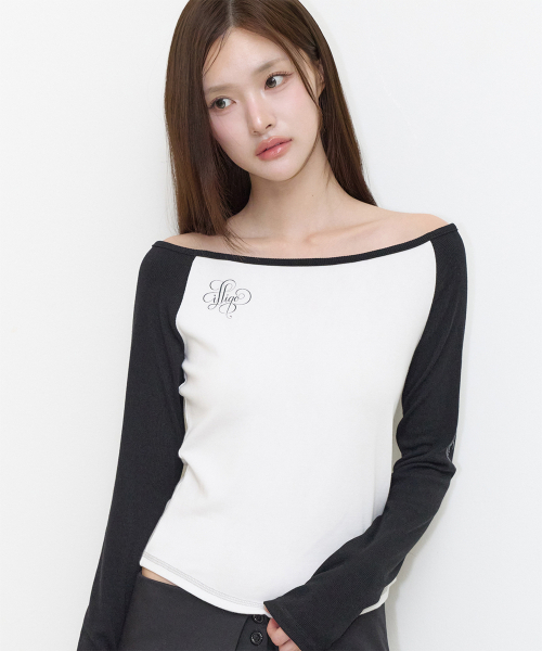 ILLIGO（イリゴ）の「レタリング配色ロングスリーブホワイト（Tシャツ/カットソー・レディース・その他・FREE）」の2枚目の写真
