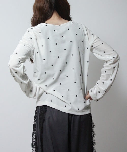 Social GIRL(ソーシャルガール)の「ドット べロアトップス プルオーバー 長袖(Tシャツ/カットソー・レディース・ブラウン/ブラック/オフホワイト・M)」の11枚目の写真