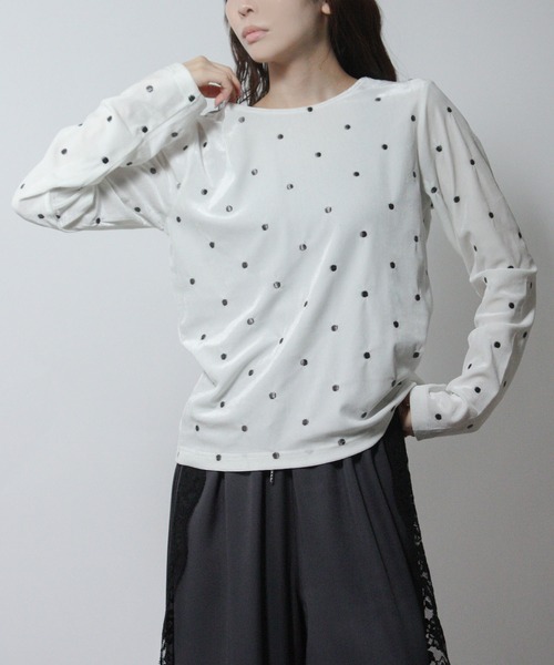 Social GIRL(ソーシャルガール)の「ドット べロアトップス プルオーバー 長袖(Tシャツ/カットソー・レディース・ブラウン/ブラック/オフホワイト・M)」の14枚目の写真