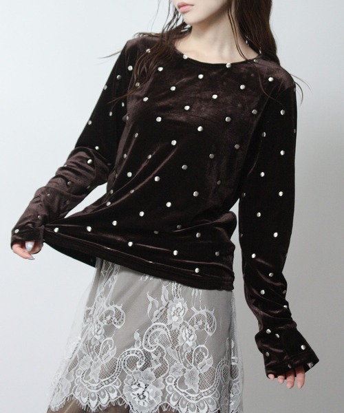 Social GIRL(ソーシャルガール)の「ドット べロアトップス プルオーバー 長袖(Tシャツ/カットソー・レディース・ブラウン/ブラック/オフホワイト・M)」の17枚目の写真