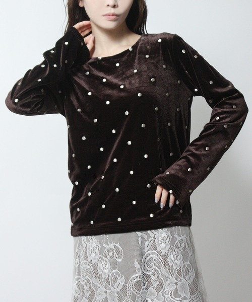 Social GIRL(ソーシャルガール)の「ドット べロアトップス プルオーバー 長袖(Tシャツ/カットソー・レディース・ブラウン/ブラック/オフホワイト・M)」の21枚目の写真