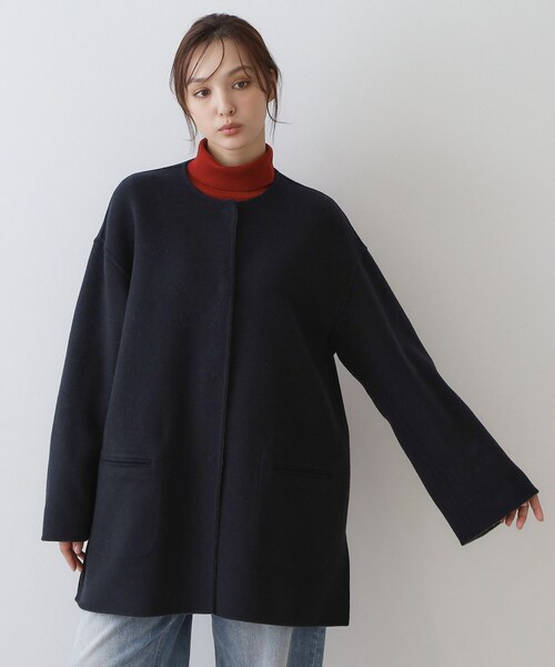 DRESSTERIOR(ドレステリア)の「Super140sリバーシブルコート(ノーカラーコート・レディース・ホワイト系7/ベージュ系その他7/グレー系その他5・36/34/38)」の16枚目の写真