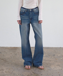 Hailey ウォッシュドデニムパンツ ミッドブルー