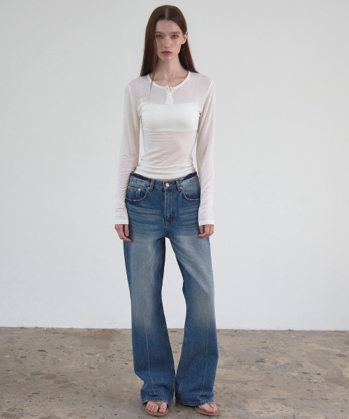 SSIN AND LEE(シンアンドリー)の「Hailey ウォッシュドデニムパンツ ミッドブルー(デニムパンツ・レディース・その他・SMALL/MEDIUM)」の12枚目の写真
