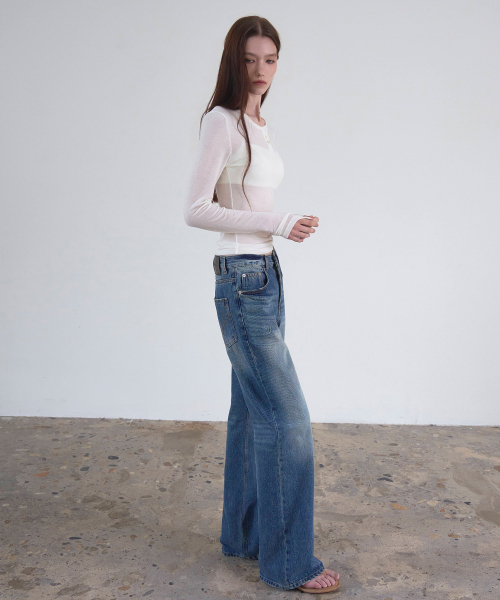 SSIN AND LEE(シンアンドリー)の「Hailey ウォッシュドデニムパンツ ミッドブルー(デニムパンツ・レディース・その他・SMALL/MEDIUM)」の11枚目の写真
