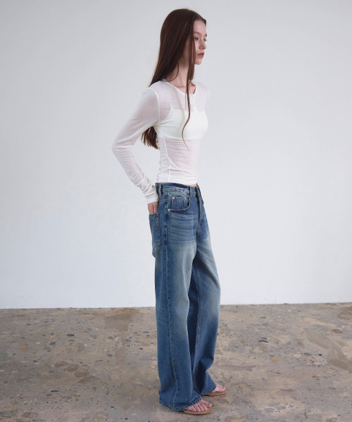 SSIN AND LEE(シンアンドリー)の「Hailey ウォッシュドデニムパンツ ミッドブルー(デニムパンツ・レディース・その他・SMALL/MEDIUM)」の10枚目の写真