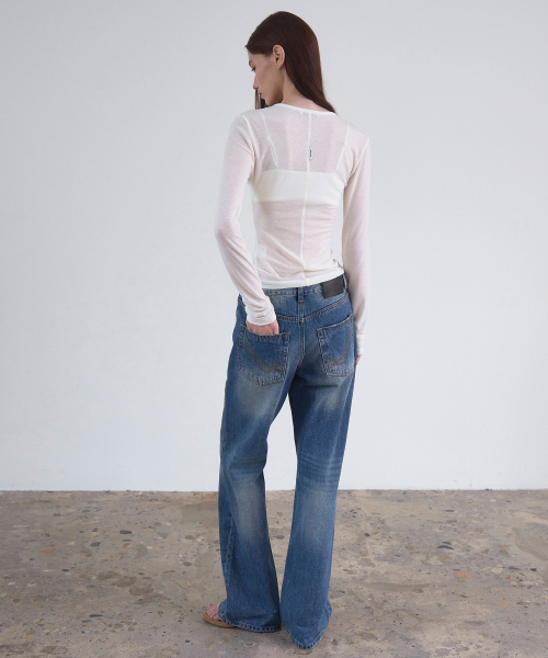 SSIN AND LEE(シンアンドリー)の「Hailey ウォッシュドデニムパンツ ミッドブルー(デニムパンツ・レディース・その他・SMALL/MEDIUM)」の9枚目の写真